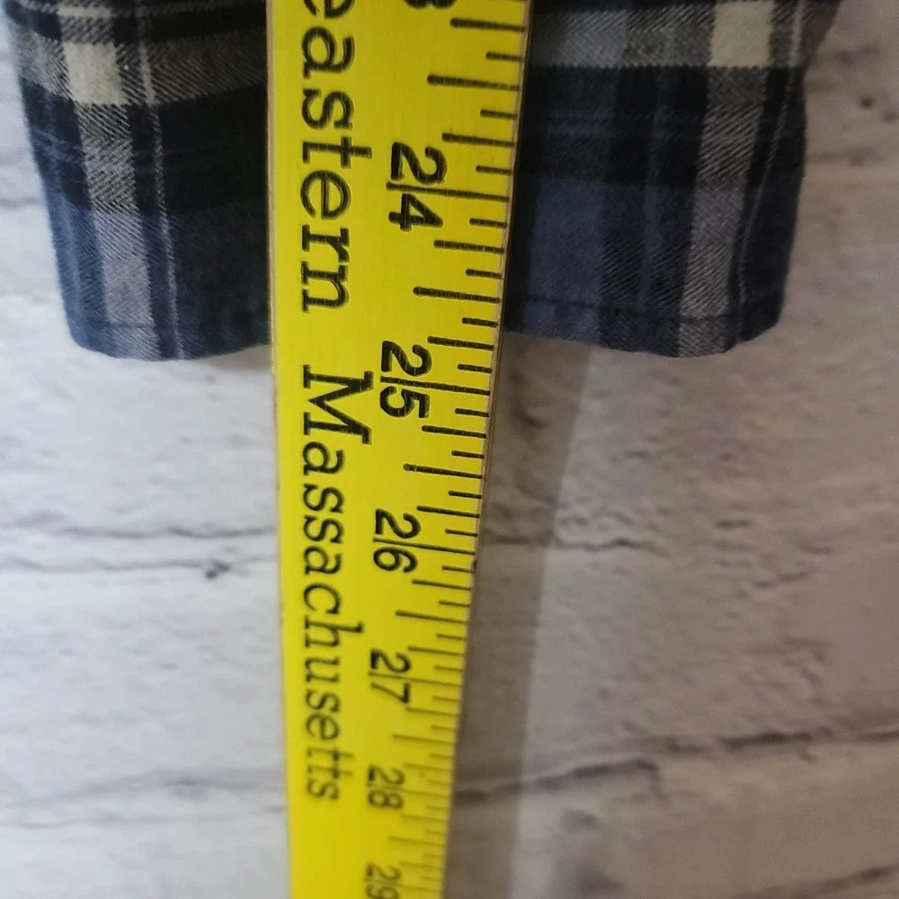 American Eagle Slim Fit Plaid Flannel Shirt Mens Large Blue Black Long‎ Sleeve L